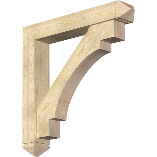 Ekena Millwork Merced Arts and Crafts Rough Sawn Bracket w/ Offset Brace, Douglas Fir, 8"W x 48"D x 48"H BKT0806X48X48MRC03RDF - main